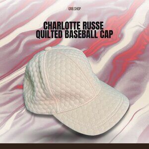 Charlotte Russe Quilted Baseball Cap In Soft Pink With Adjustable Snapback Closu